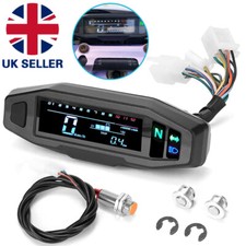 NEW Universal LCD Digital Motorcycle Speedometer Odometer Motorbike Tachometer