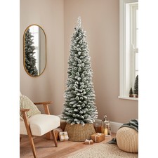 6FT Green White Slim Snowy