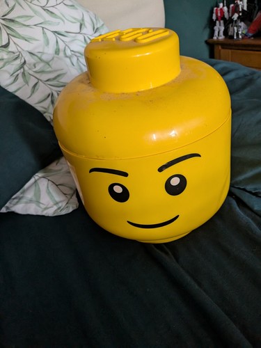 Lego storage head - lego, yellow