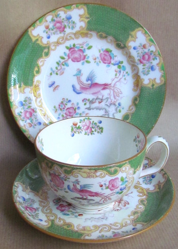 Mintons green cockatrice trio - mintons,