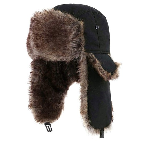 Ushanka trapper hat faux fur - -,