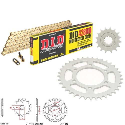Dt125 chain and sprocket - dt125,