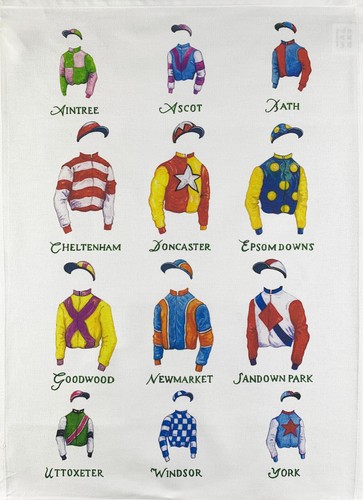 Horse riding silks tea towel - silks,
