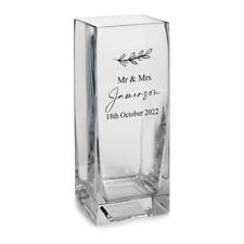 Personalised Square Wedding Glass Flower Vase Gift Present GV-1