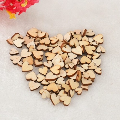 Small wooden mixed hearts - hearts, 6mm