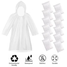 12X Waterproof Rain Poncho | Adult Disposable Emergency Raincoat Camping Hiking