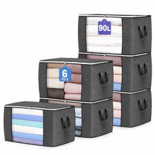 6 Pack 90L Clothes Storage