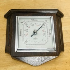 Shortland Smiths Barometer Oak Surround C1930s 22x20cm Wall Hanging Antique