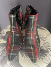 tartan kitten heel boots