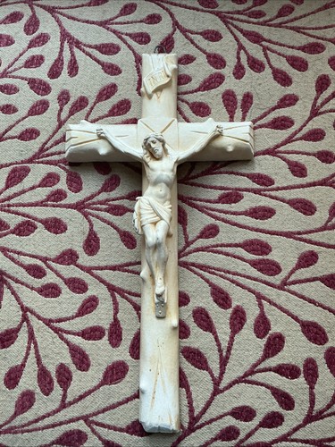 Antique crucifix hardwood - crucifix,