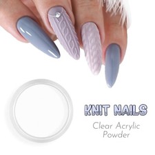 Cable Knit Nails Clear Acrylic