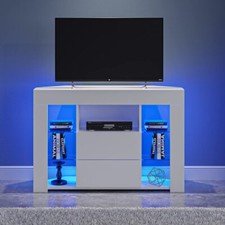 Modern Corner TV Unit TV Stand Entertainment Center Cabinet with RGB LED Lights