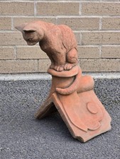 Cat Roof finial 90° decorative ridge tile stone ornament Curious Cat statue