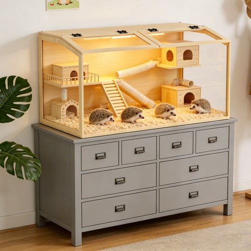 Large wooden hamster - hamster, cage