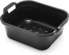 Addis 517936 Large Rectangular 10 Litre Washing Up Bowl with Handles, Black, 39