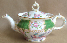MINTONS GREEN COCKATRICE RARE SCALLOPED BACHELORS TEAPOT - MINTON (12010)