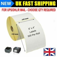 Large Thermal Address Printer Labels 150mm x 100mm 6" x 4" White Self Adhesive