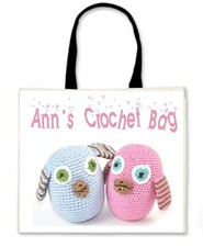 Personalised Crochet Bag with Black Handles - Ideal GIFT for Birthday`s
