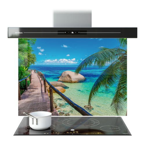 Kitchen glass splashback - glass,