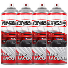 CLEAR LACQUER SPRAY PAINT WLW AEROSOL HIGH GLOSS COATING FAST DRYING 500ML x4