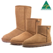 Australian Made UGG Boots Mini Short Tall Women Men Sheepskin Wool Boot Chestnut
