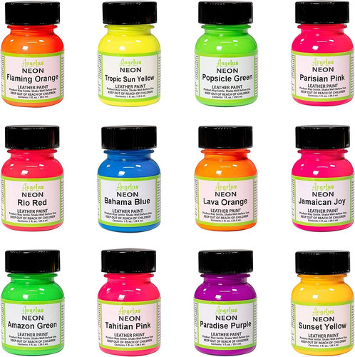Neon paint acrylic - acrylic, leather