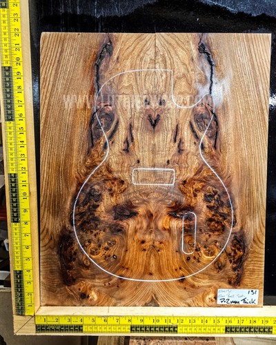 Elm burl guitar top - top, set