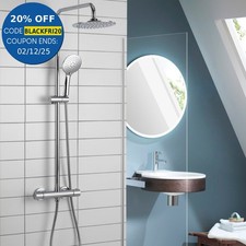 Aqualisa Deco Thermostatic Mixer Shower Round Bar Valve Chrome DECO.RND.SC.CH