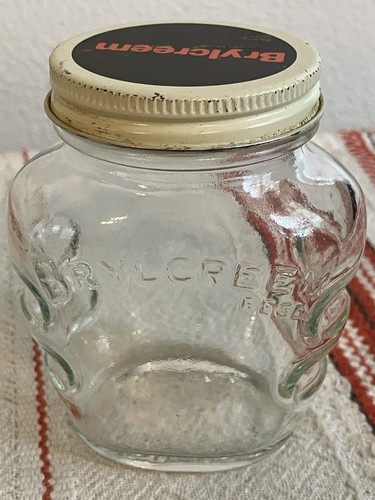 Vintage brylcreem glass - glass, w/