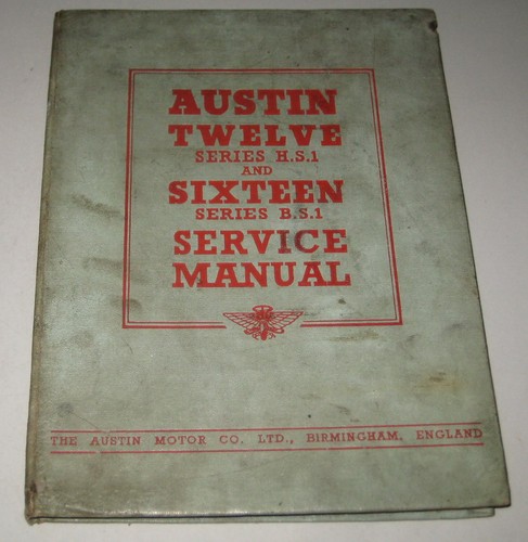 Workshop manual austin twelve - manual,