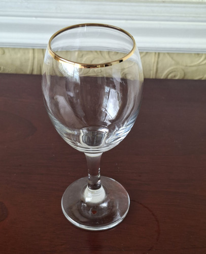 Clear glass wine gold - clear,