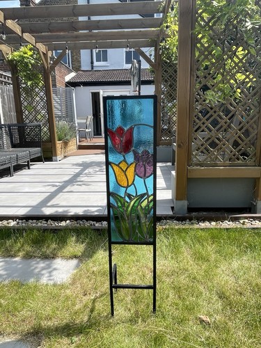 Stained glass leaded panel - stained,