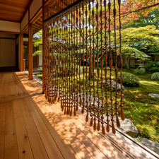 Showa Retro Tama Noren Wooden