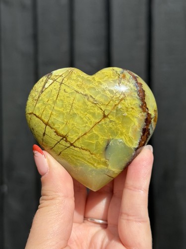 Green opal heart - green, crystal