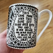 ROB RYAN This Same Moon Mug Cup Tea Coffee Black White 