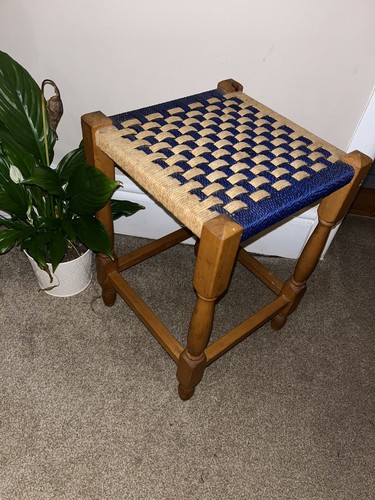 Vintage wooden footstool - vintage,
