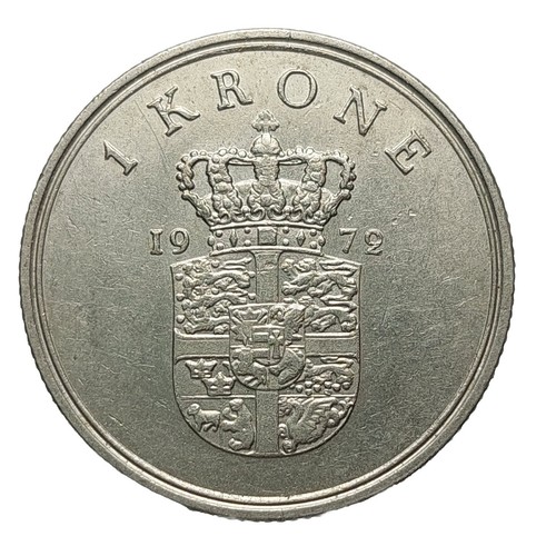 1972 denmark krone coin - denmark,