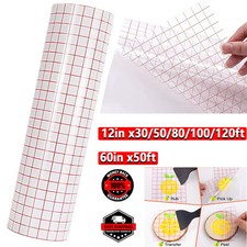 Adhesive Vinyl Application Transfer Tape DIY Clear Red Grid for Cut Muti-size