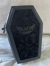 Killstar Coffin Shaped clutch bag Purse wallet Gothic Velvet Finish Black