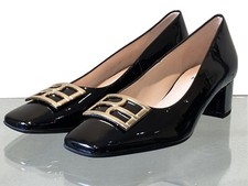 Högl 4024 Women's Patent Leather Court Shoe with Block Heel in Black or Cherry