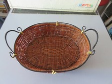 Bel Basket IN Wicker Weave Bread Frutta. And Handles Metal