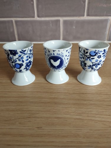 Three vintage blue white - three,