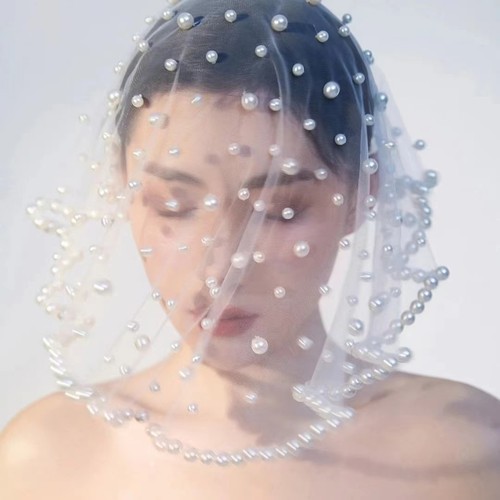 Elegant pearl tulle - tulle, bridal