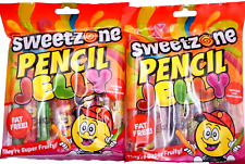 2x Jelly Pencil Fruity Jellies Straws 2 Bags 6 Flavours Tik Tok Vegetarian Halal