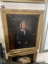 Antique Victorian Oil Painting On Canvas Framed Read Description Needs Restoring