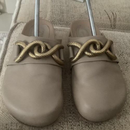 Zara beige gold slip - slip, on