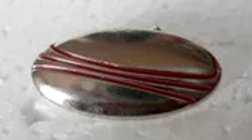 Rugby ball pin badge silver - ball,