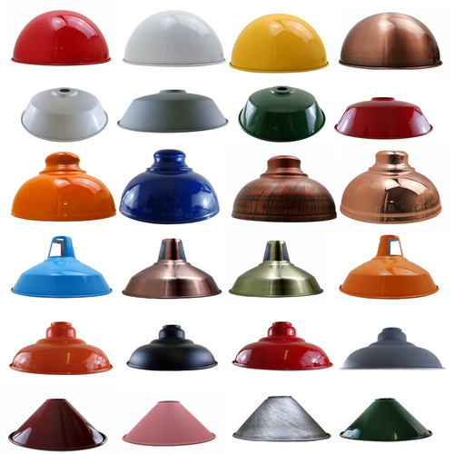 Vintage metal lamp - metal, shade