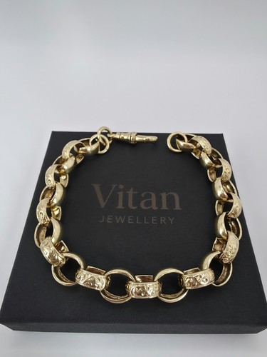 9ct gold belcher bracelet - 9ct,