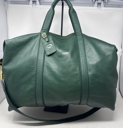 Longchamp green leather duffel - green,